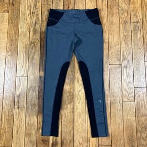 MPG Sport Leggings Grey Black Athletic Pants Zipper Pocket Women's M